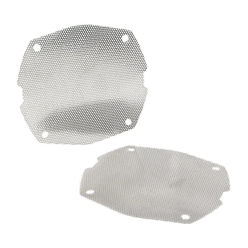 2 x Chrome Front Mesh Speaker Grilles for Harley Dresser FLH/T Electra Glide