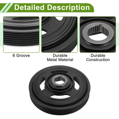 Harmonic Balancer Crankshaft Pulley for Honda Accord (2008-2012) Black