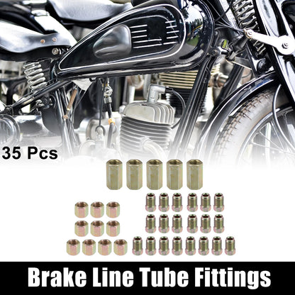 35pcs Brake Line Tube Fittings 3/16in Hydraulic Union for Motorcycle
