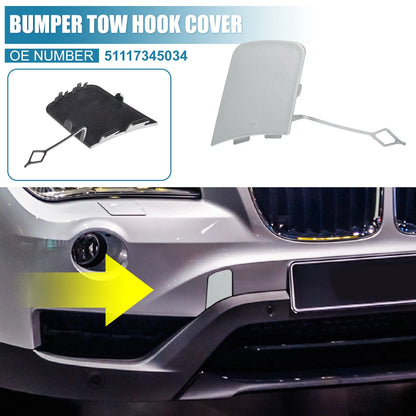 Front Bumper Tow Hook Cover for BMW X1 E84 (2012-2015) Silver Tone