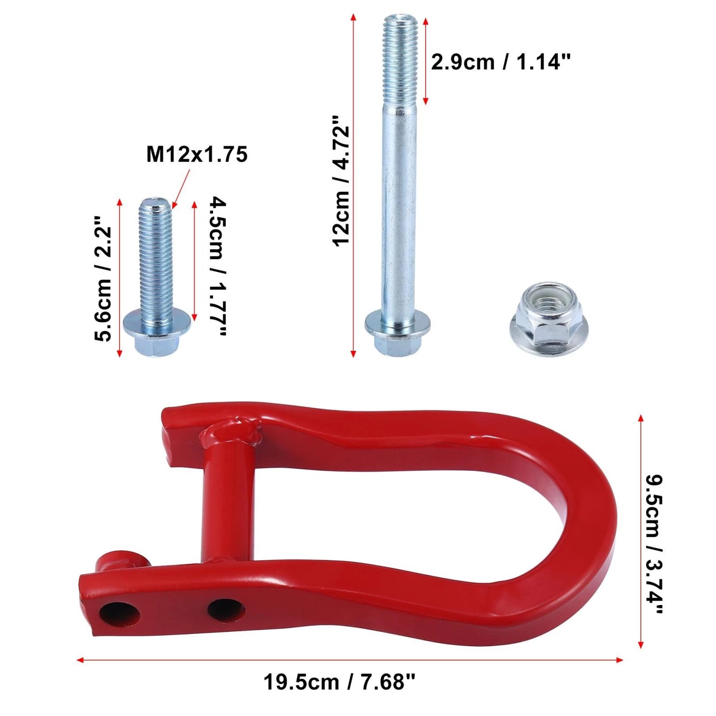 Front Recovery Tow Hook Kit for Chevy Silverado 1500 (2007-2018)