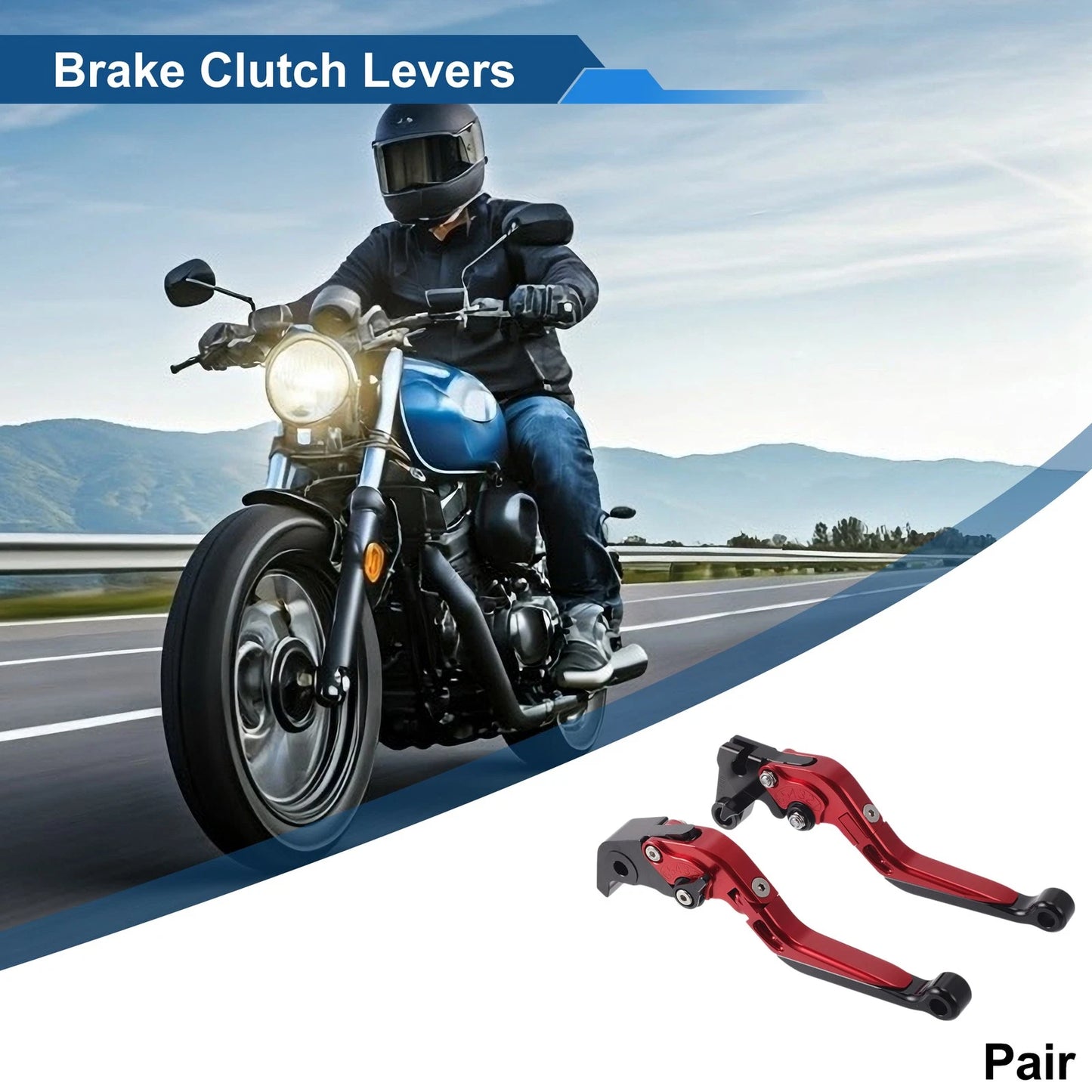 Adjustable Brake Clutch Lever Red Handle Black End for Yamaha YZF R1
