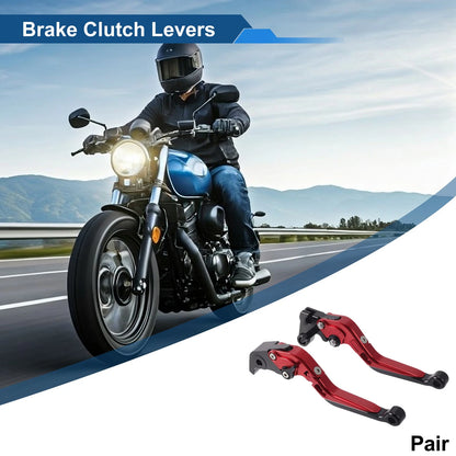 Adjustable Brake Clutch Lever Red Handle Black End for Yamaha YZF R1