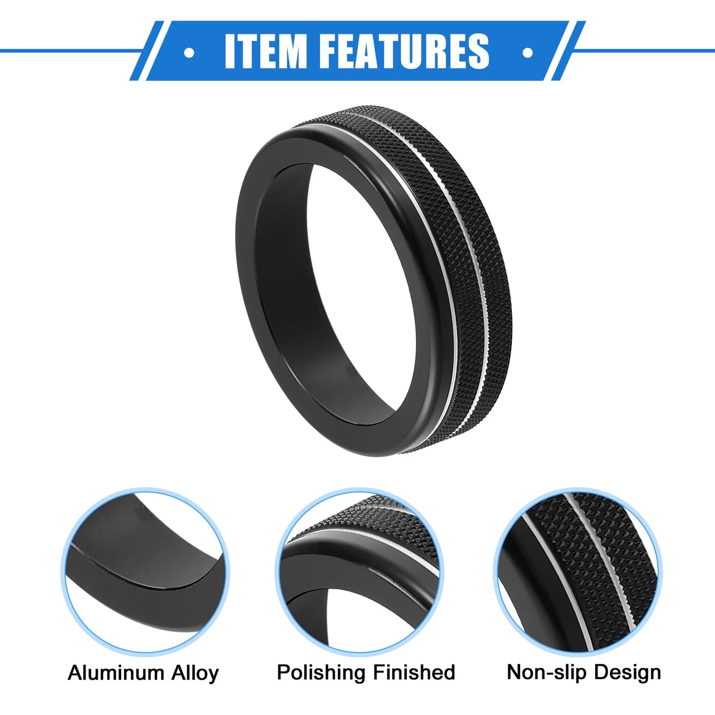 AC Climate Control Knob Rings for Toyota Highlander (2020-2022) Black