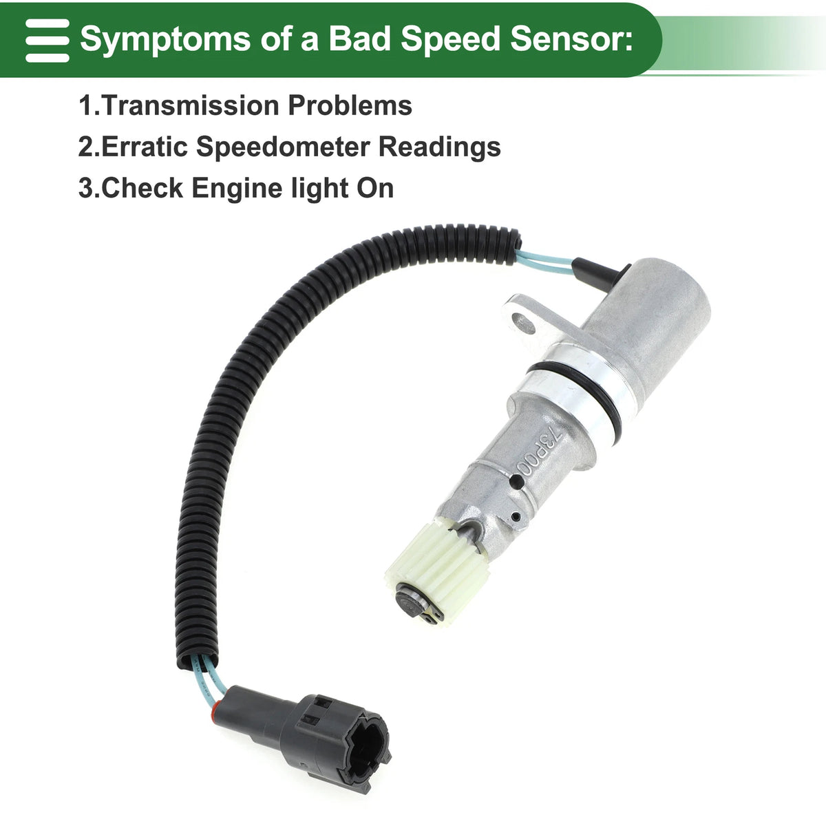 Transmission Speed Sensor for Nissan Pickup NP300 (2003-2018) 1 Pc Black