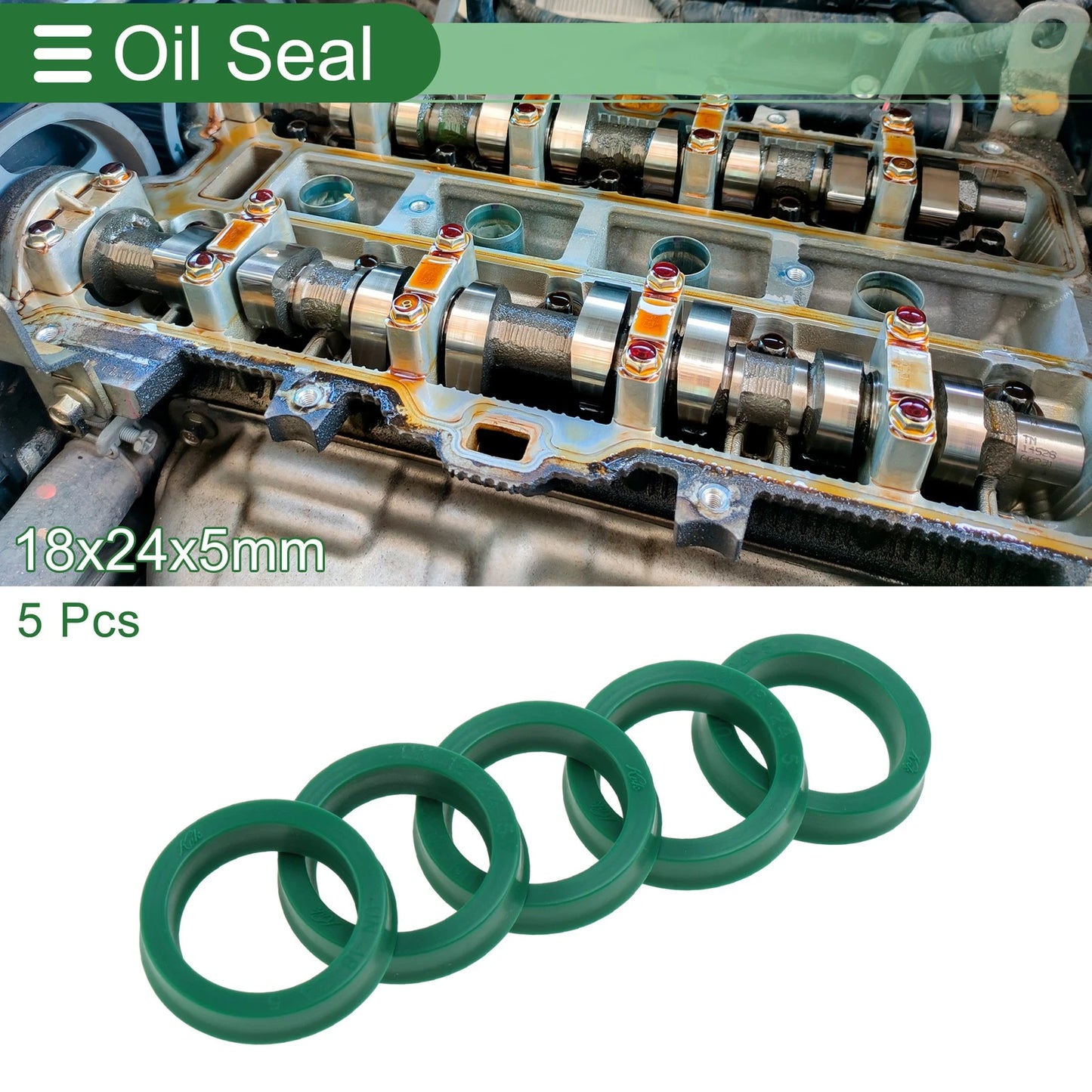 Oil Seal / 18x24x5mm 5 Pcs / Seal Ring Rotary Shaft Seal TPU for Make Model