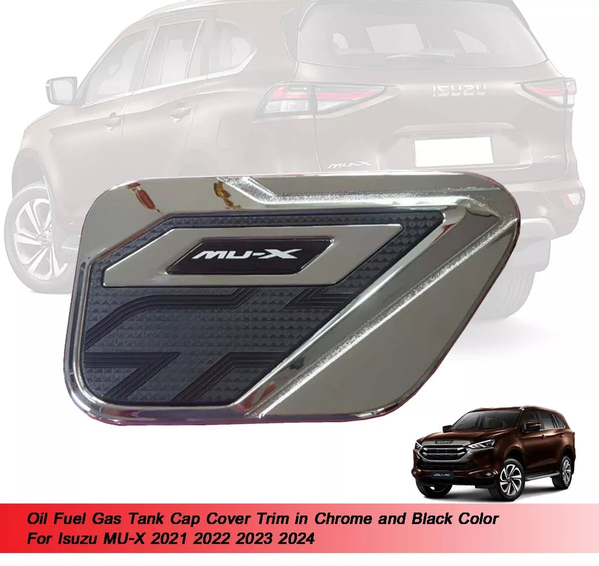 Chrome Fuel Gas Tank Cap Cover for Isuzu MU-X MUX (2021-2024)