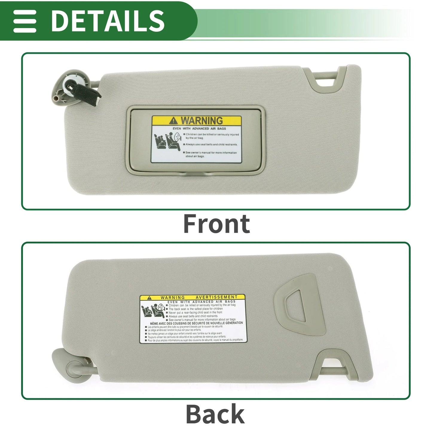 Left Sun Visor with Mirror & Light for Honda Accord (2008-2012)