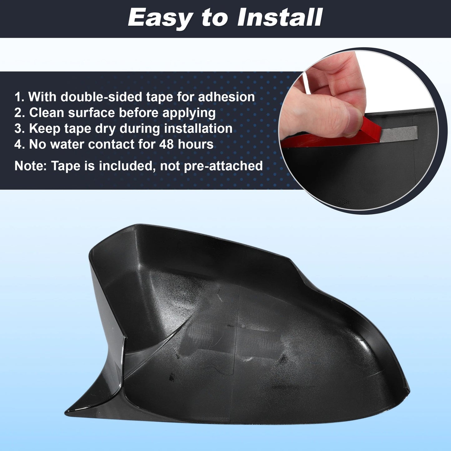 Left Right Side Ox Horn Rear View Mirror Covers for Honda CR-V (2023-2025)