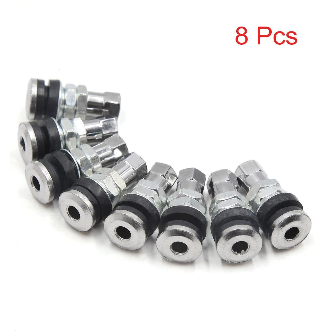 8 x Bolt-in Motorcycle Tubeless Wheel Tire Valve Stem with Dust Cap