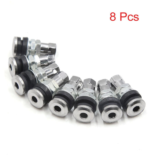 8 x Bolt-in Motorcycle Tubeless Wheel Tire Valve Stem with Dust Cap