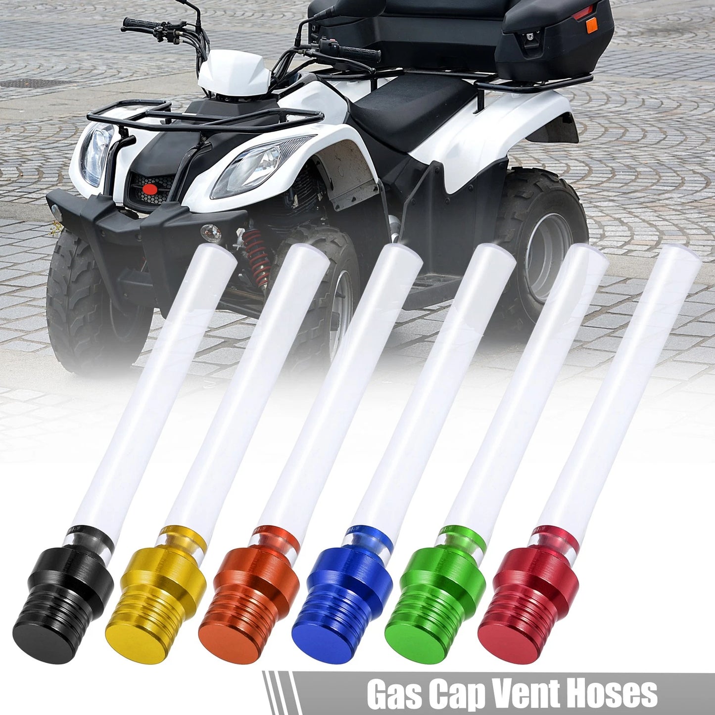 6pcs Gas Fuel Air Vent Hose Breather One Way Clear Tube 6 Colors for Motorcycle