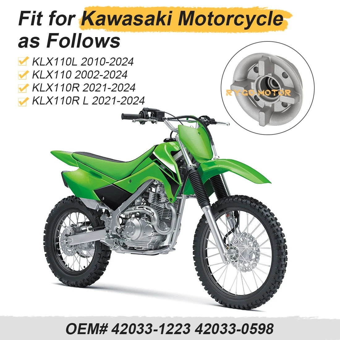 Rear Hub Coupling Assy for Kawasaki KLX110R/L (2021–2024)