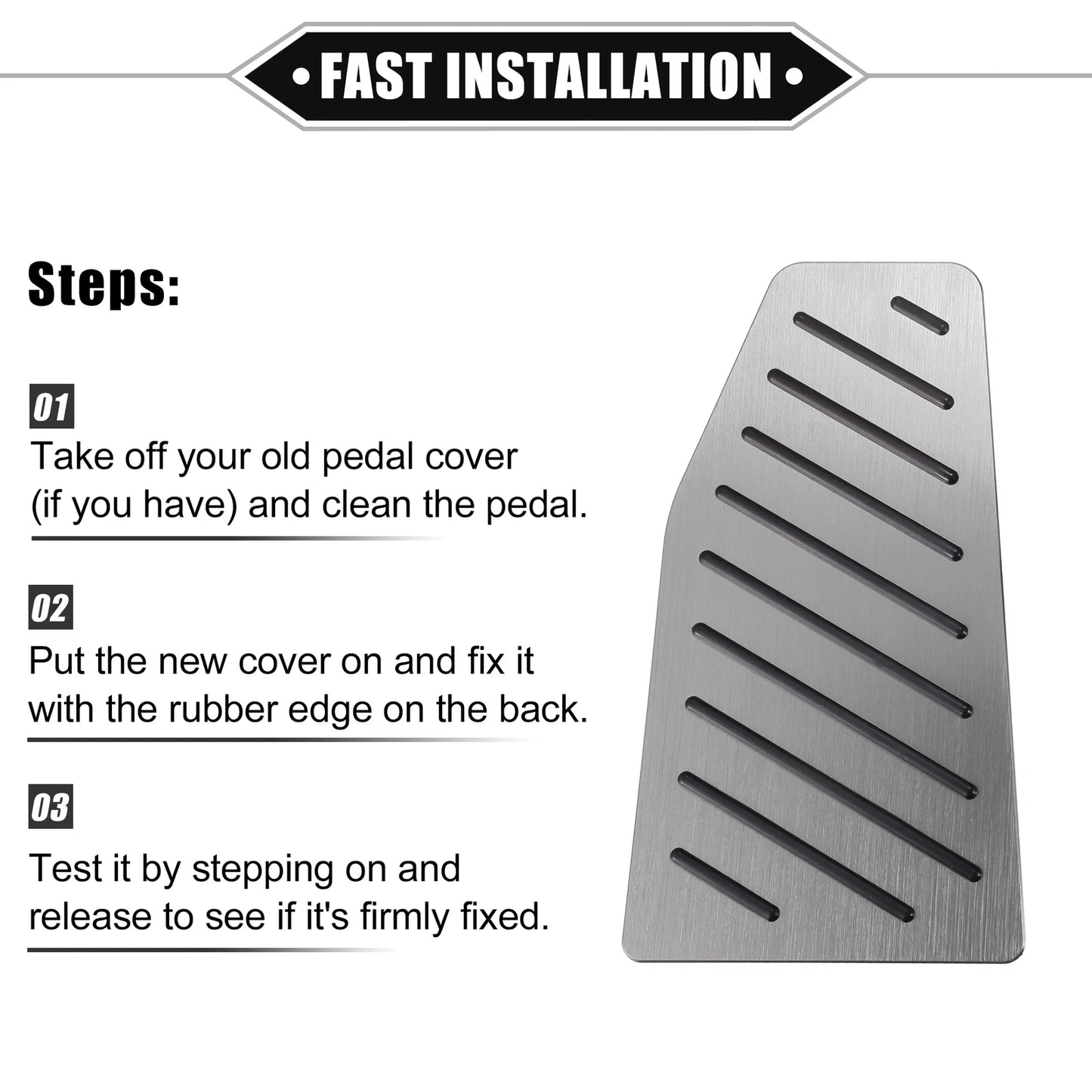 Gas Brake Footrest Pedal Pad for Toyota Rav4 (2019-2023) Aluminum Alloy Silver