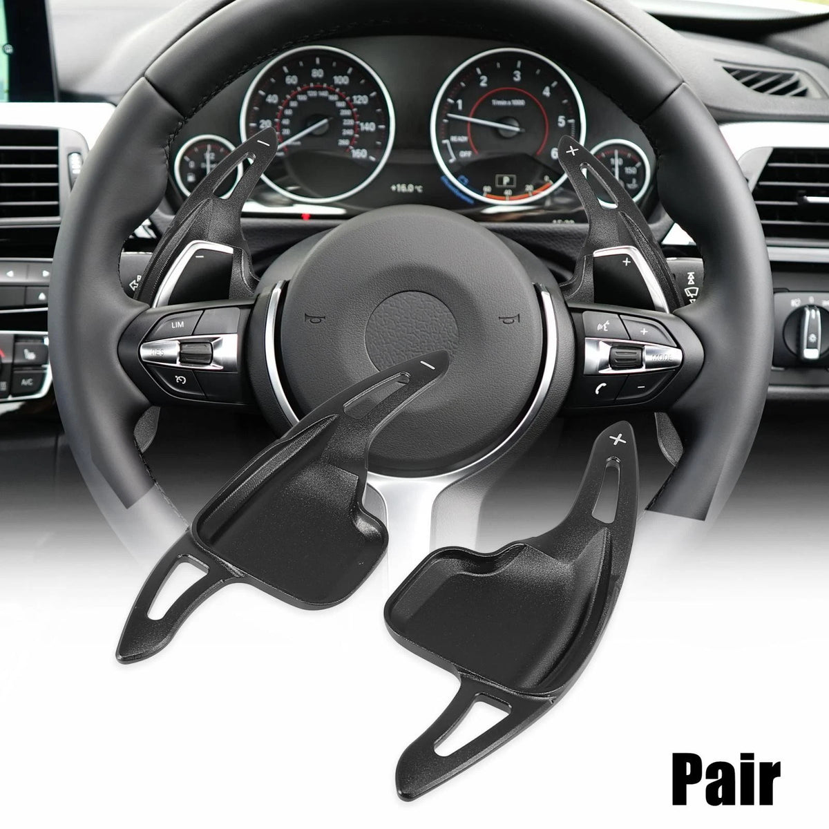 Black Steering Wheel Shift Paddle Shifter Extend Cover for BMW 435i, 220i