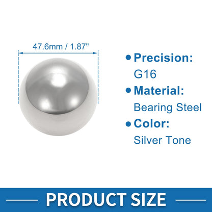 34.9mm Bearing Ball 2 x Bearing Steel G16 Precision Ball Silver Tone for Auto