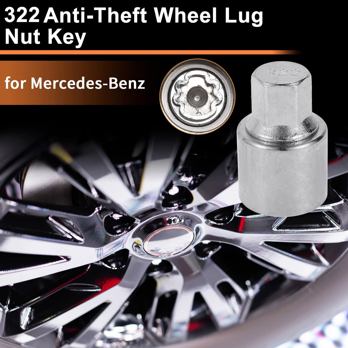 Wheel Lock Lug Nut Key Tool for Mercedes-Benz