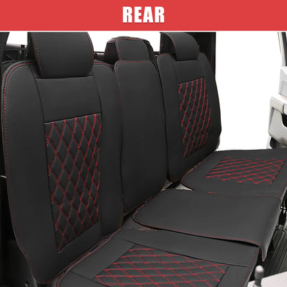 Rear Seat Covers 3 Pcs for Dodge Ram Black Red