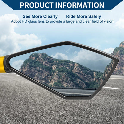 M8/M10 1x Prismatic Shape Black Gold Tone Rear View Mirrors for M8/M10