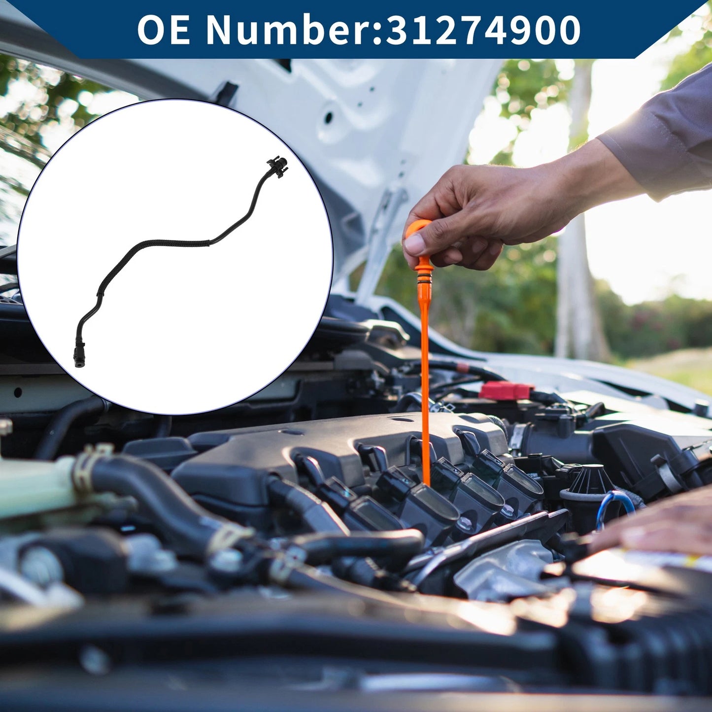 Radiator Hose for VOLVO XC70 2007-2016 Plastic Black 1 Pc