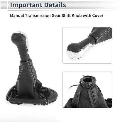 Speed Gear Shifter Knob W/ Cover for Chevrolet Spark (2011-2015) Faux Leather