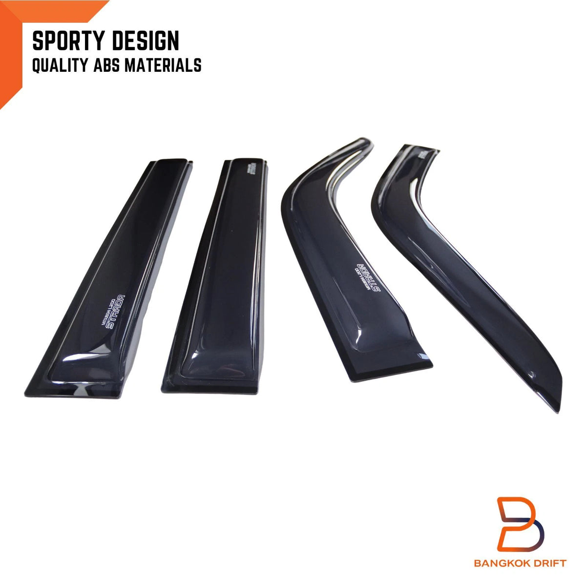 Slim Door Visors for Mitsubishi Triton MK 4-Door Ute (1996-2006)