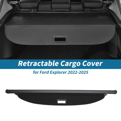 Retractable Cargo Cover for Ford Explorer 2022-2025 Rear Trunk Shelf Black