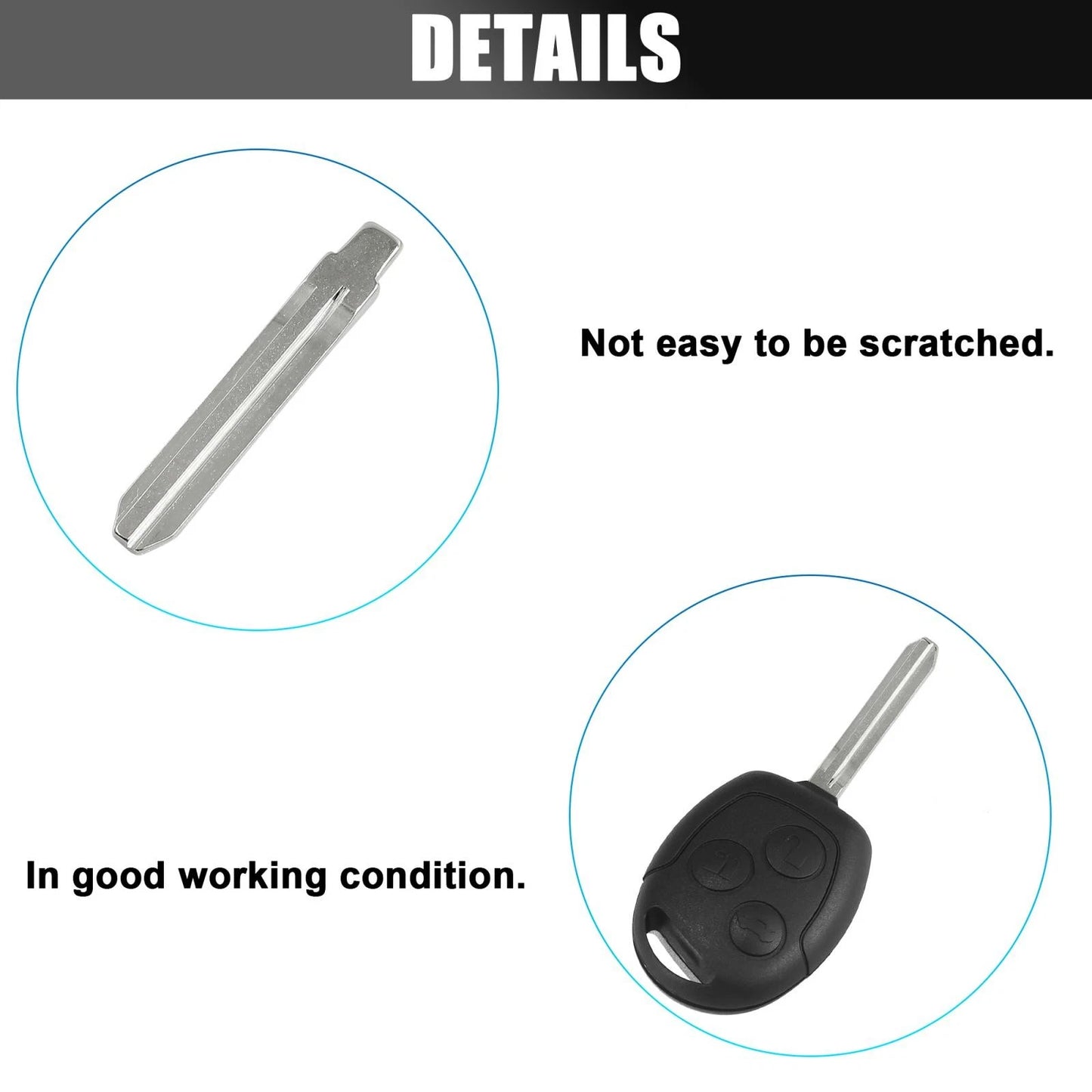 5 x Metal Car Flip Remote Folding Key Blades for Toyota Camry Corolla (2007-2011)