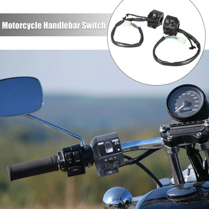 Pair 7/8" Handlebar Switch Turn Signal Headlight Control Buttons for Motorcycle