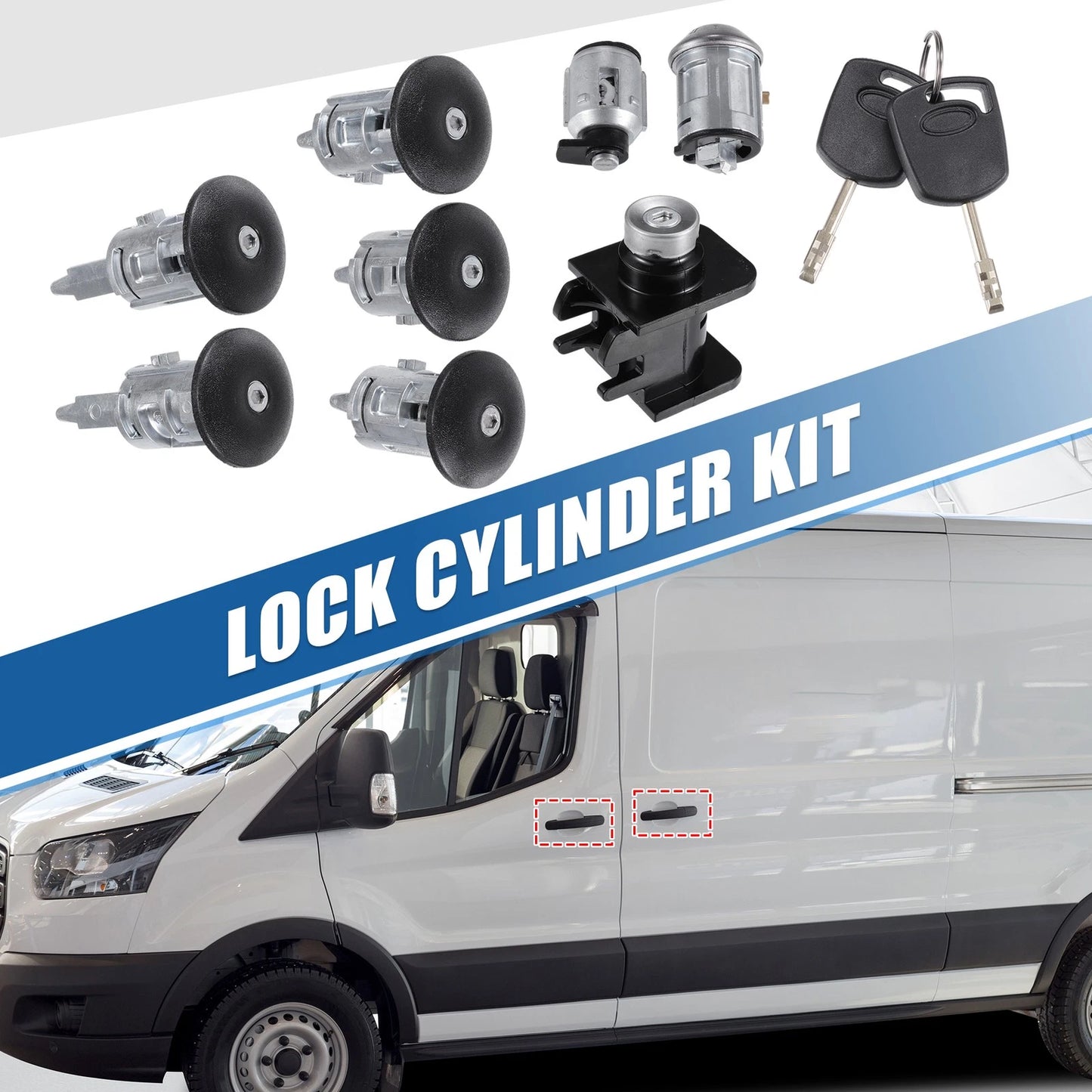 Ignition Lock Cylinder with Key Set for Ford Transit Connect (2002-2012)