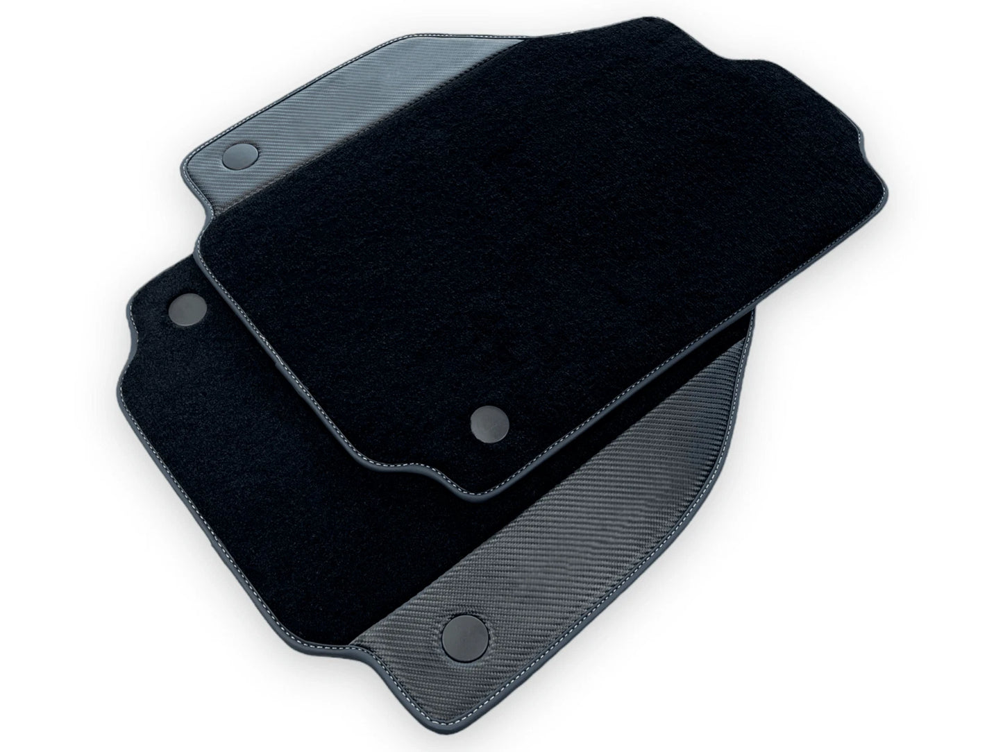 Black Floor Mats for Ferrari 458 Italia with Carbon Fiber Leather (2009-2015)