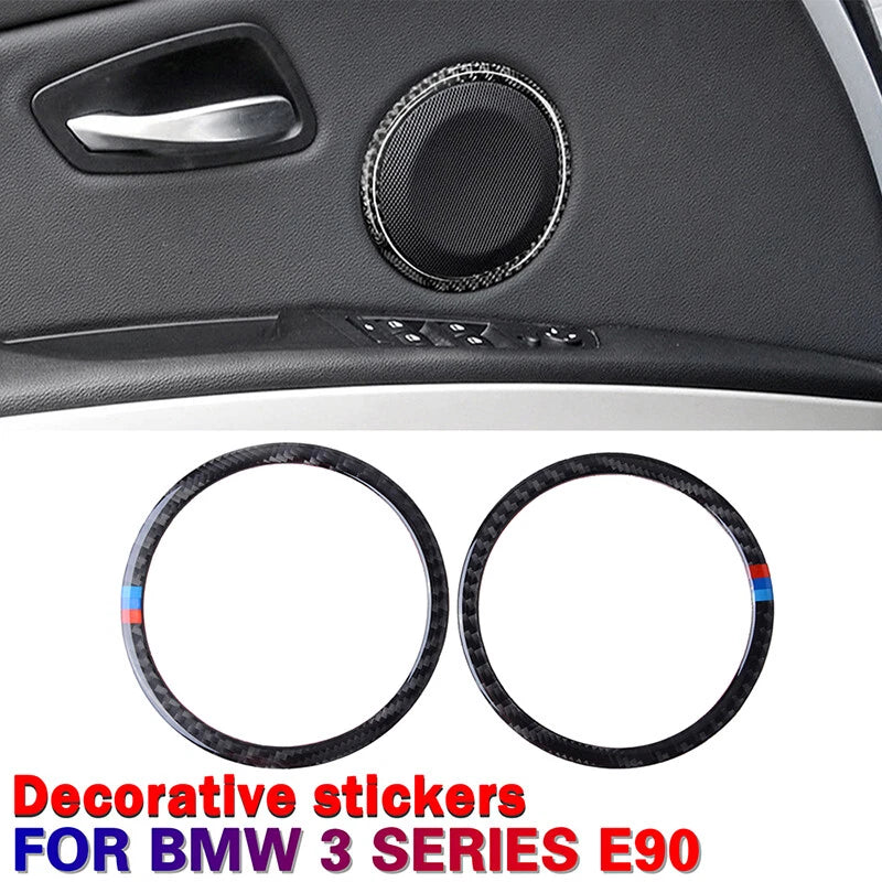 Real Carbon Fiber Door Loudspeaker Trim for BMW 3 Series E90 (2007-2013)