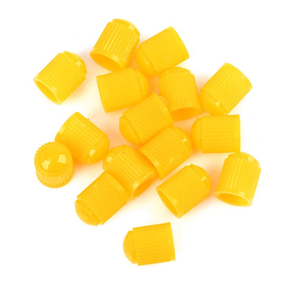 16pcs Yellow Plastic Tire Valve Stem Cap Cover for Motorcycle Bike Car