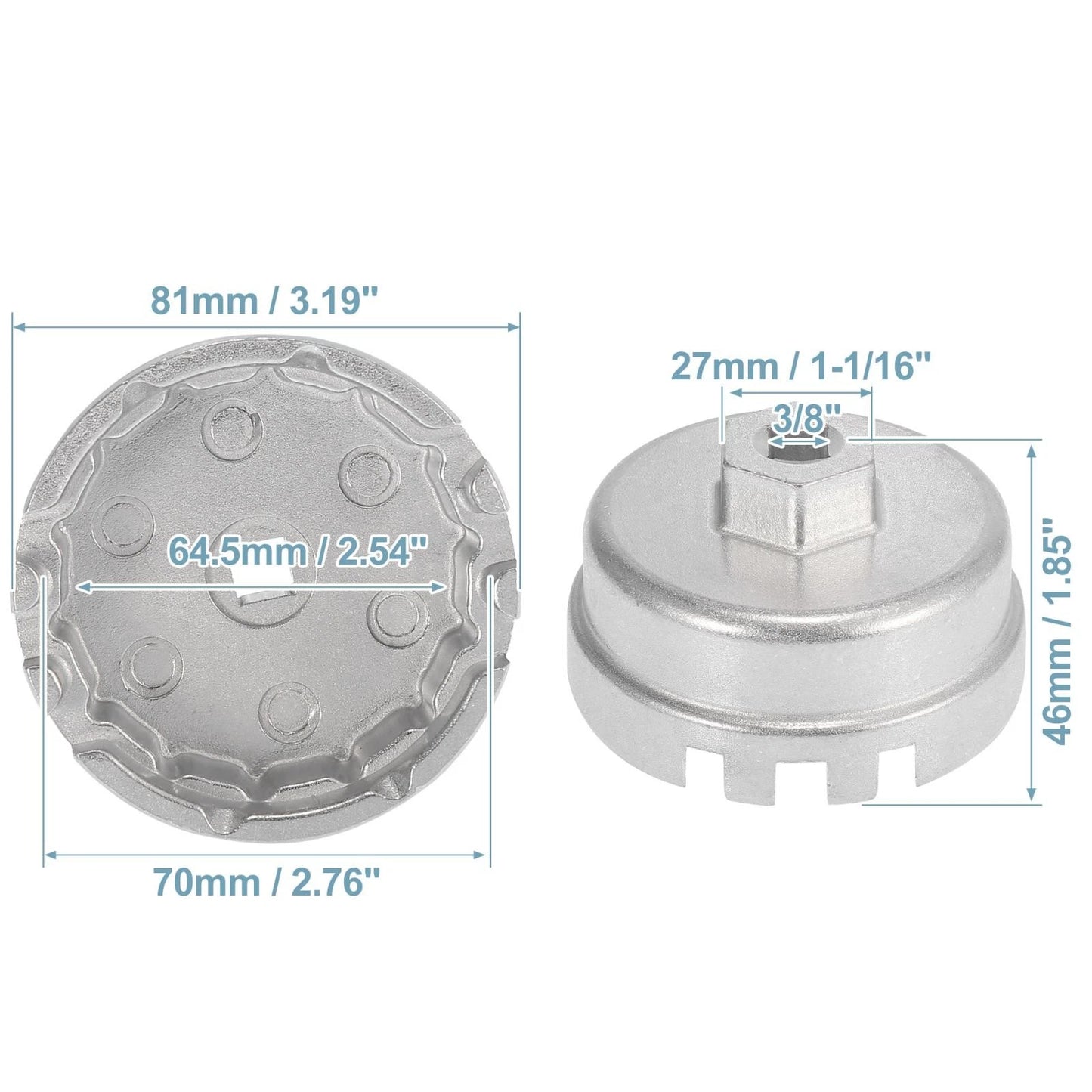 14 Flute Oil Filter Wrench 64.5mm Cap for Toyota