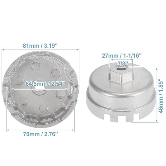 14 Flute Oil Filter Wrench 64.5mm Cap for Toyota