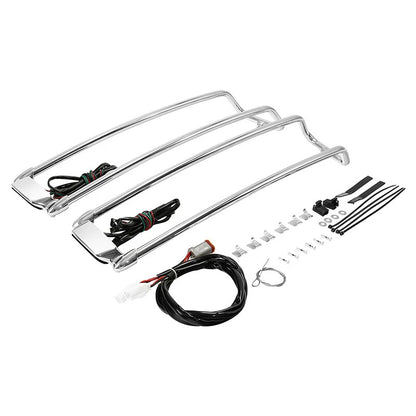 Saddlebag Lid Top Rail & LED Light for Harley Touring Road King (1994-2013)
