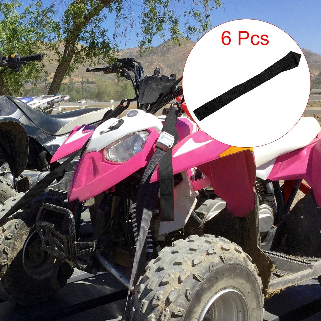 6 x Cargo Belt Loop Tie Down Strap 2.5 x 30.5cm for Motorcycle