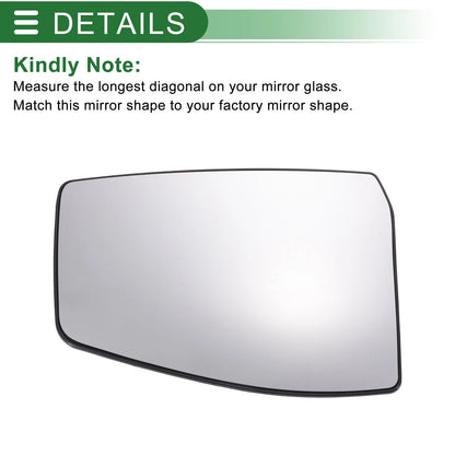 Left Side White Mirror Glass with Back Convex for Ford Tourneo