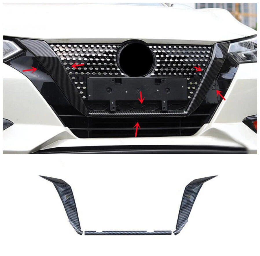 ABS Carbon Fiber Front Grille Frame Cover Trim for Nissan Sentra (2020-2022)