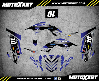 Custom Graphics for Yamaha YZ Raptor 700 ATV 2006-2012 - Blue Steel Style