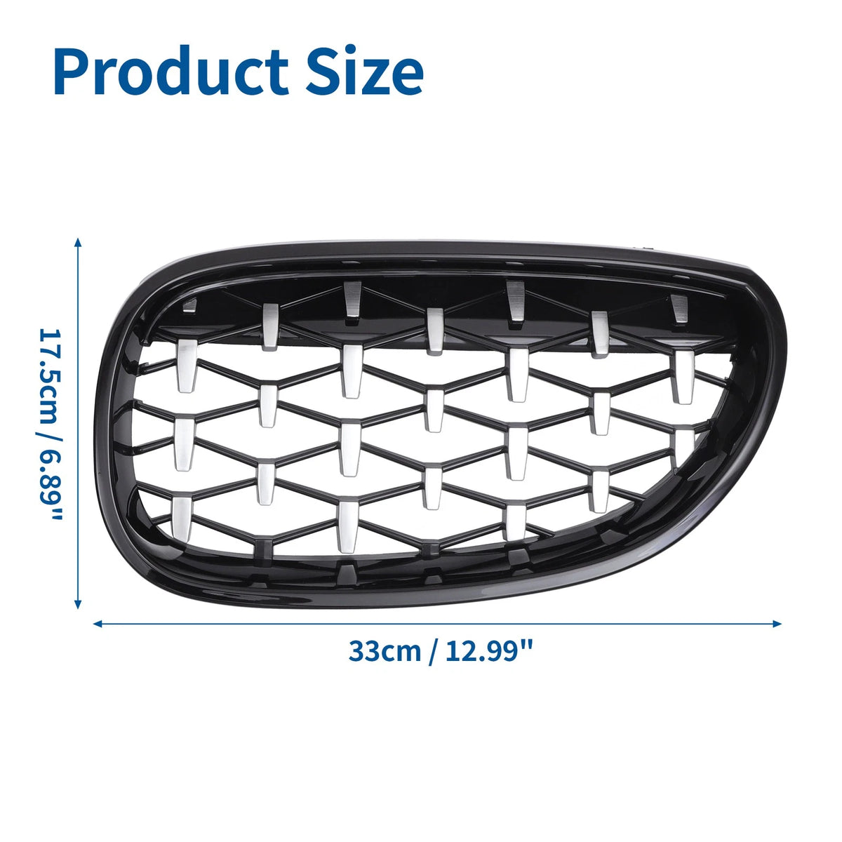 1 x Front Hood Bumper Grille Grill Diamond Star for BMW 5 Series (2004 - 2009)
