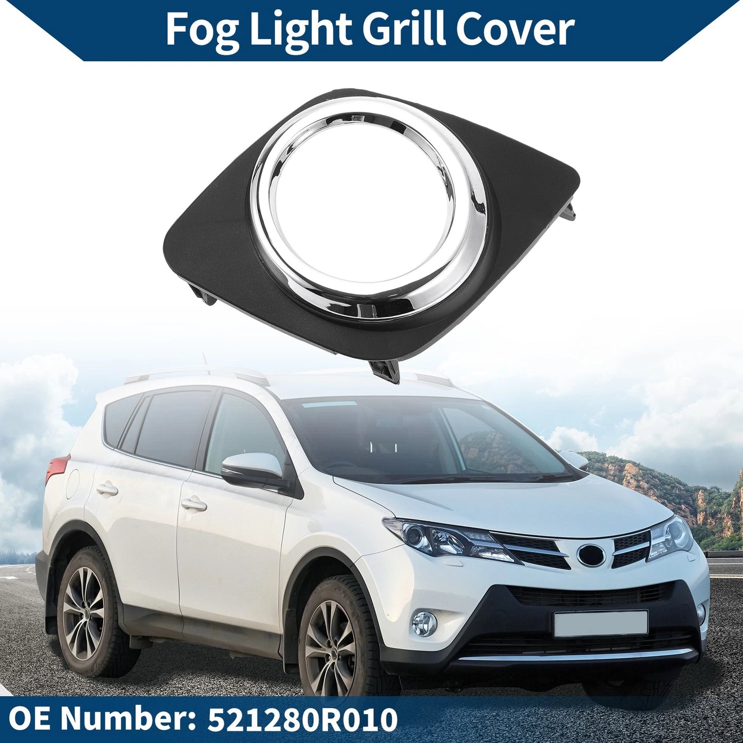 Front Left Fog Light Grill for Toyota RAV4 (2009-2012)