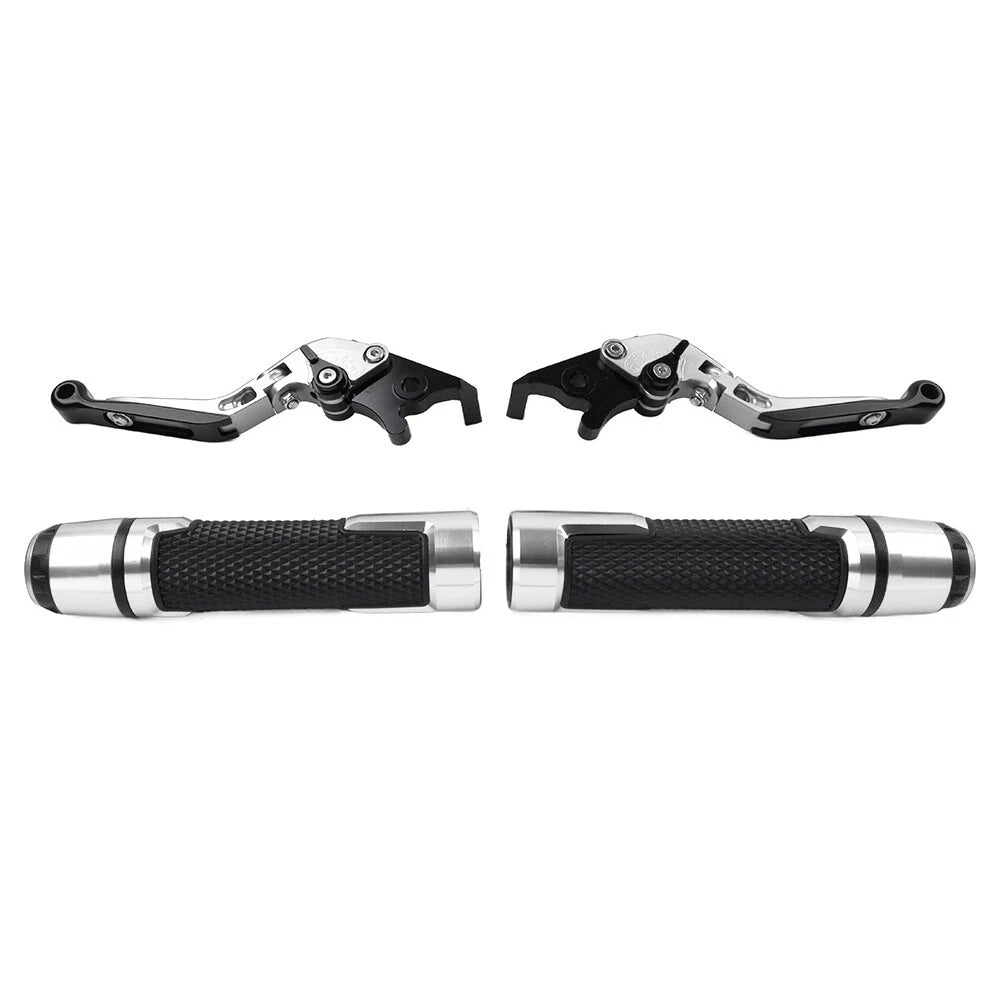 Silver Extendable Brake Clutch Lever Grip Set for Honda CB1100 CB1300 (2013-2023)