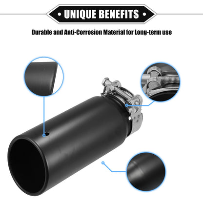 Exhaust Tip Tailpipe 2.8" Inlet 8.5" Length for Toyota Tacoma