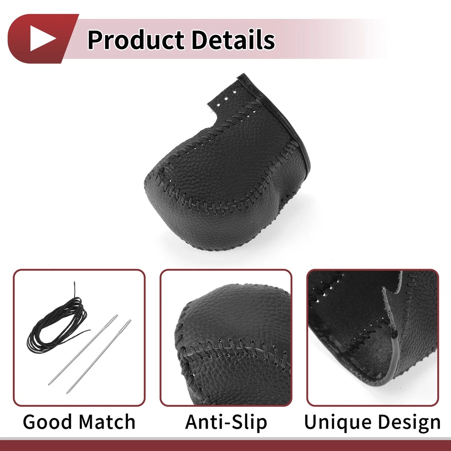 Gear Shift Knob Cover for Acura TL (2009-2014) Pebbled Black Faux Leather