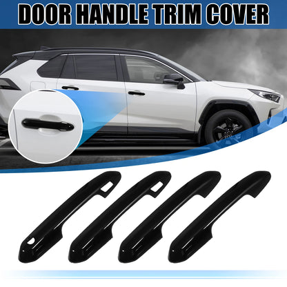 4pcs Black Car Side Door Handle Cover Trim for Toyota Highlander RAV4 (2019-2021)