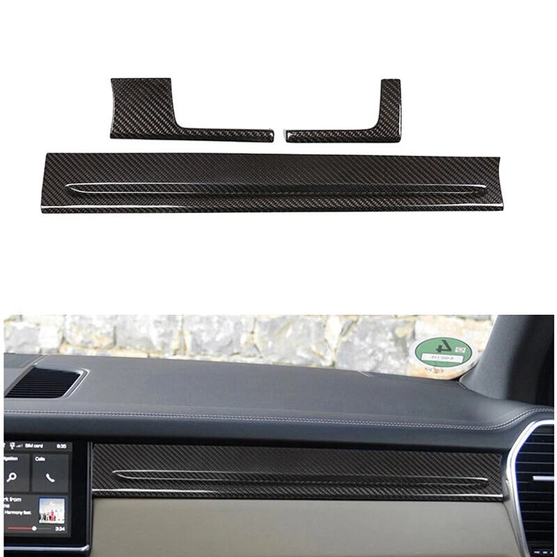 Real Carbon Fiber Center Console Dashboard Cover Trim for Porsche Cayenne 2018+