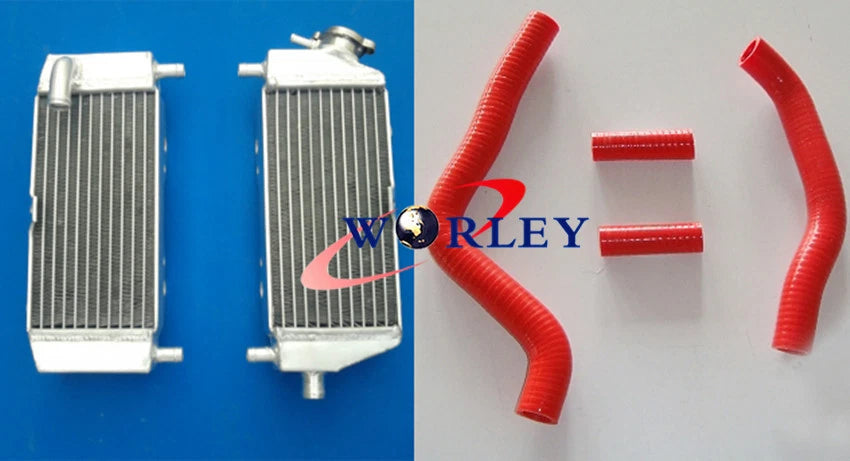 Aluminum Radiator & Blue Hose for Kawasaki KX125 KX 125 (2003-2008)