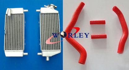 Aluminum Radiator & Blue Hose for Kawasaki KX125 KX 125 (2003-2008)