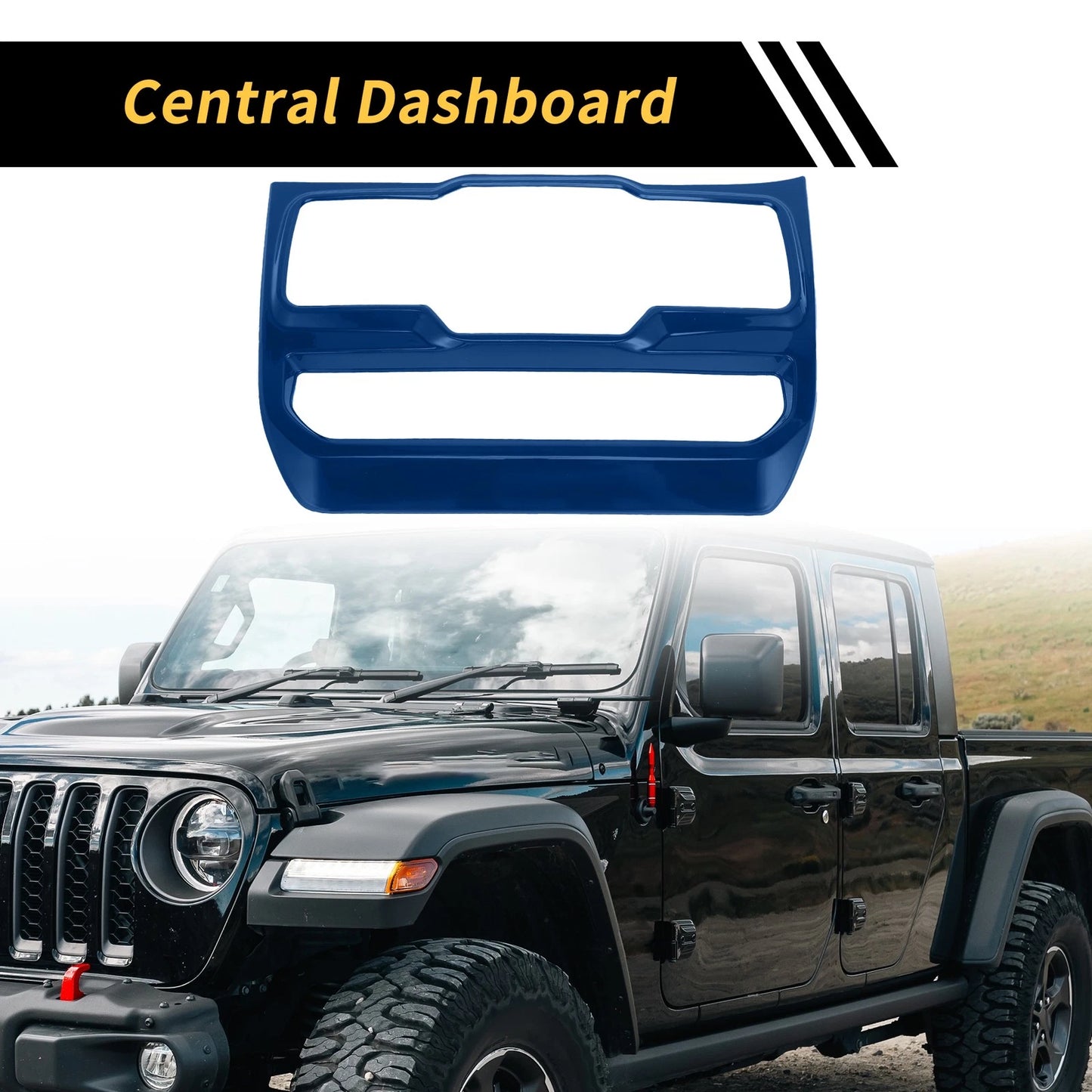 Dashboard Control Panel Cover for Jeep Wrangler JL JLU (2018-2024) Blue